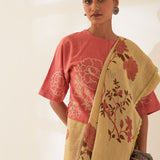'Pushpa' Pure Linen Handloom Sari