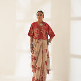 'Bela' Pure Linen Handloom Sari