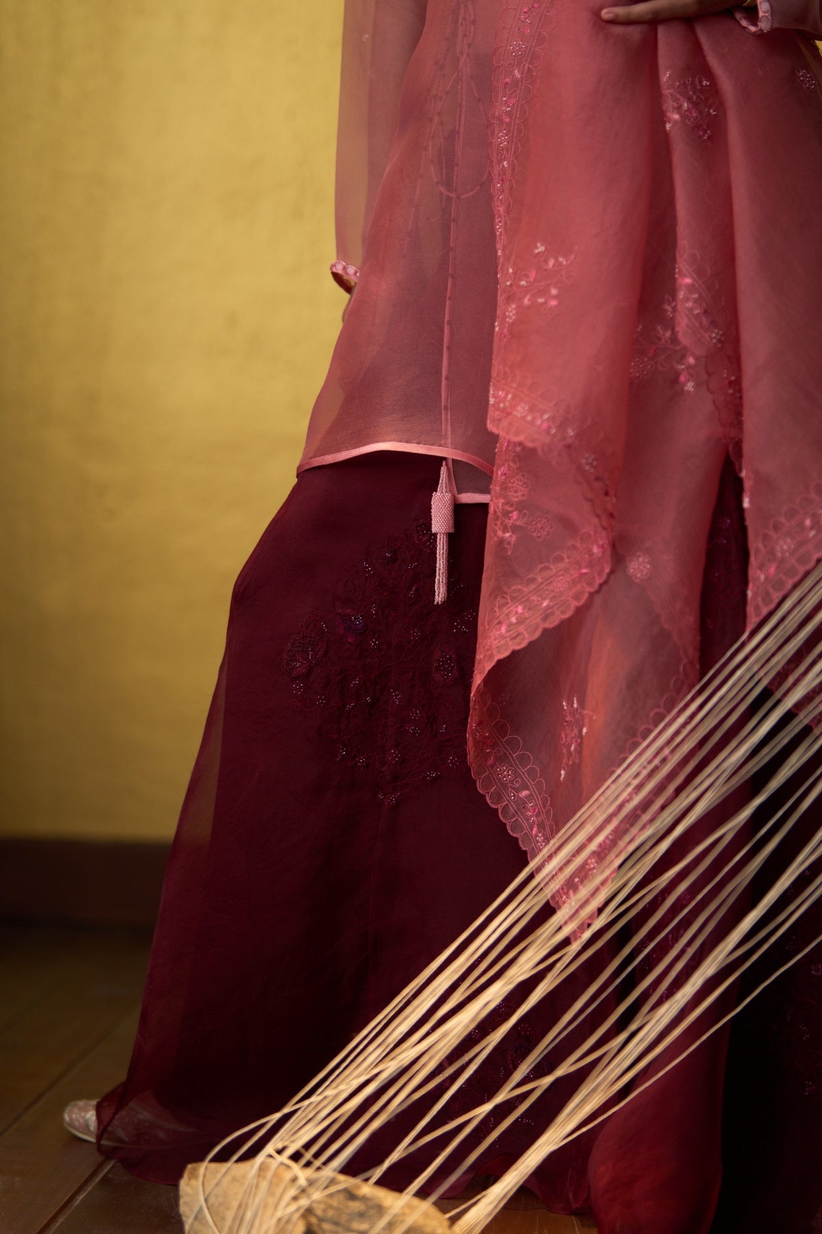 Aira Mulberry and Rose Pink Sharara Set