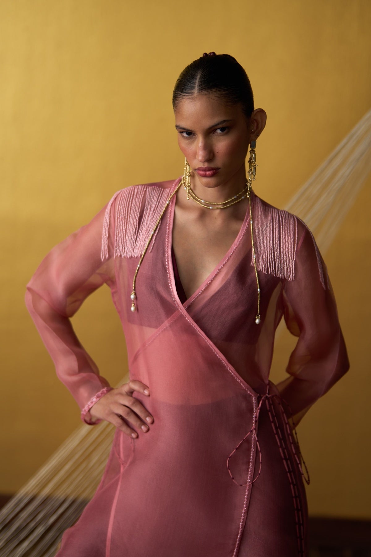 Aira Mulberry and Rose Pink Sharara Set