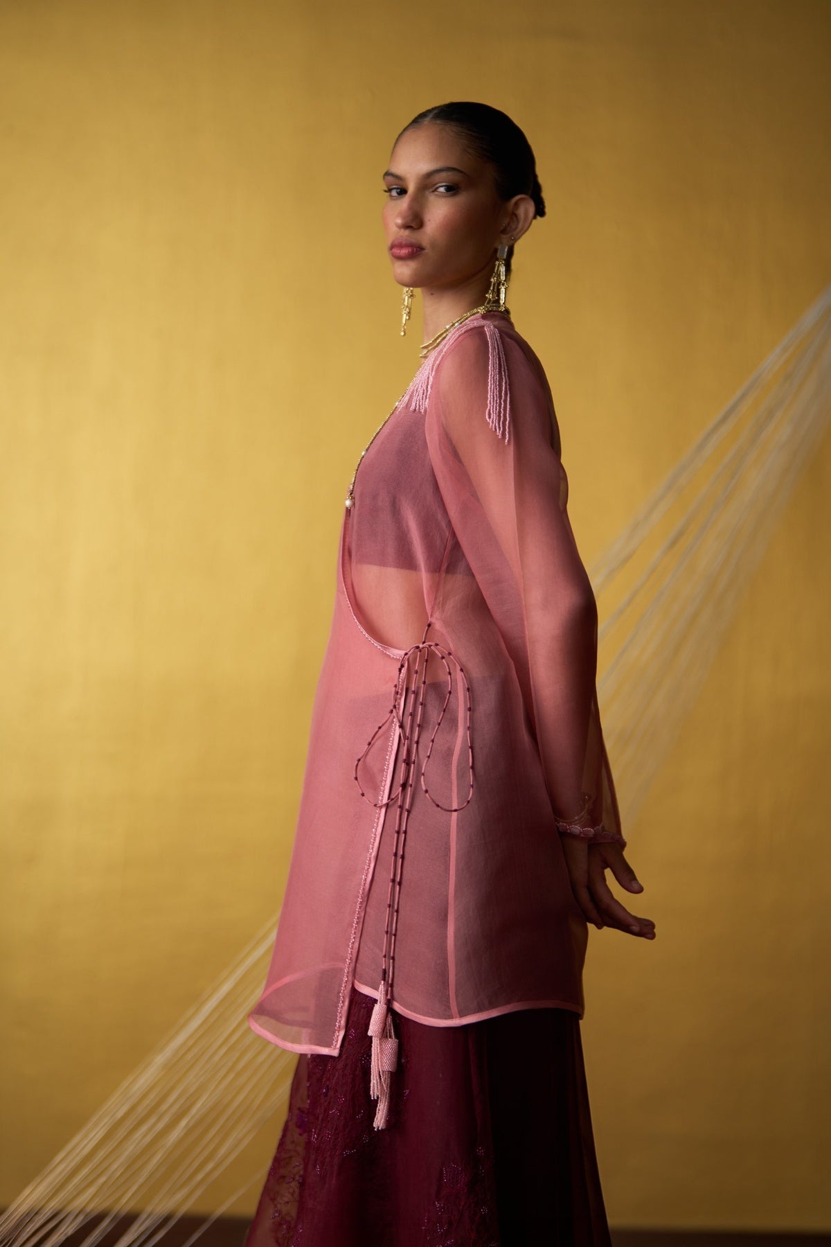 Aira Mulberry and Rose Pink Sharara Set