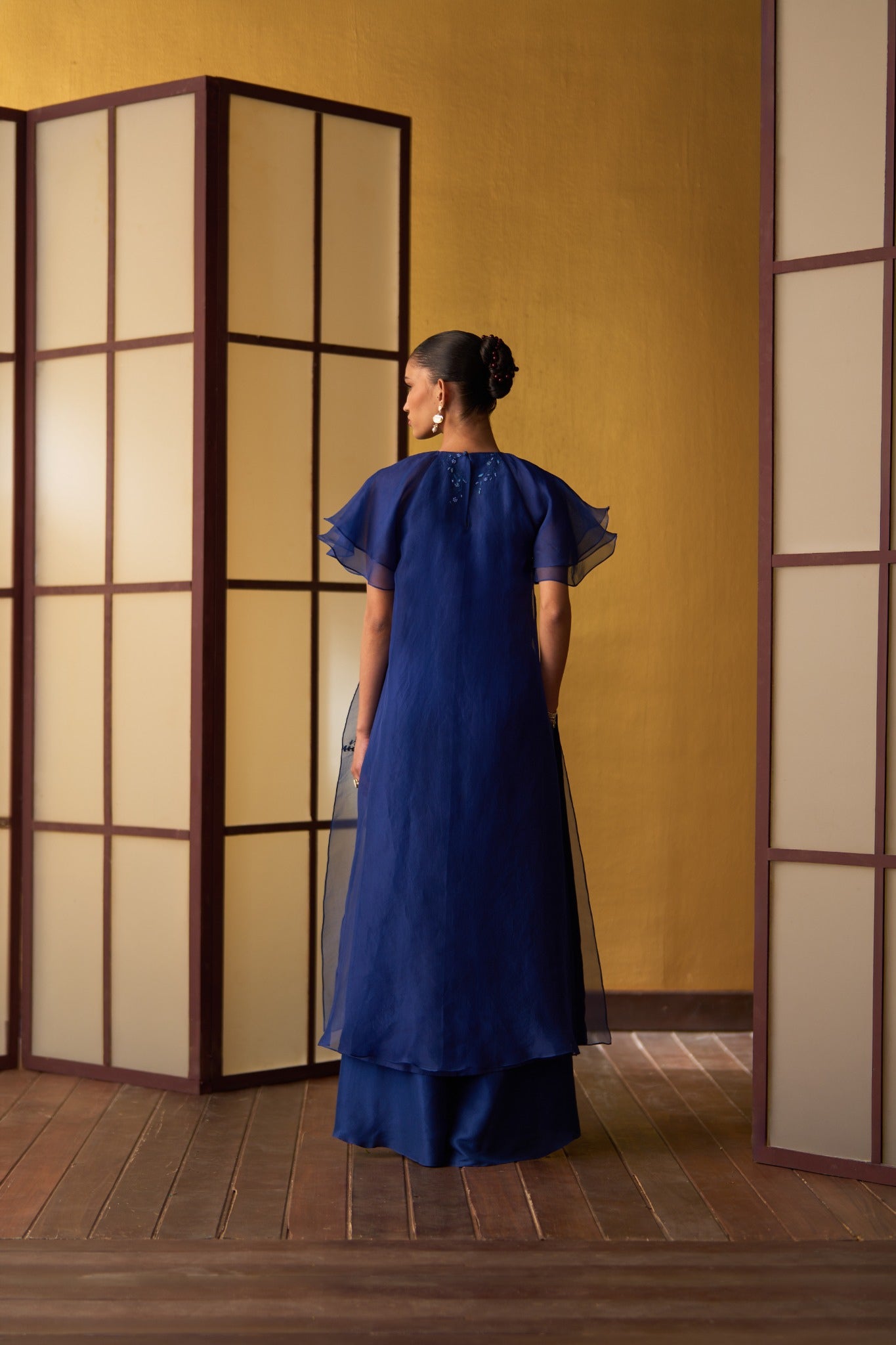 Kusumi Cobalt Blue Double Layered Kurta Set