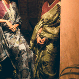 'Seanandi' Green Dahlia Pure Tussar Handloom Sari
