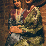 'Seanandi' Green Dahlia Pure Tussar Handloom Sari
