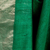 Forest Green Zari Jamdani Pure Tussar Handloom Sari