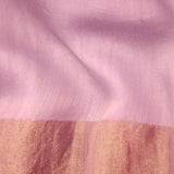 Mauve Silver Gold Zari Jamdani Pure Tussar Khadi Handloom Sari