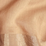 Pinkish Beige Jamdani Pure Tussar Khadi Handloom Sari