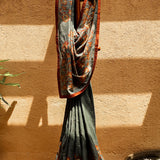 Water Lily Pure Tussar Kalamkari Handloom Sari