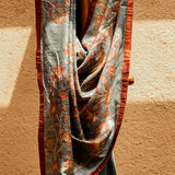 Water Lily Pure Tussar Kalamkari Handloom Sari