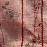 'Mayuri' Magnolia Peach Linen Handloom Sari