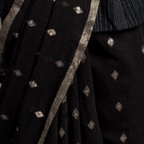 Black Zari Jamdani Pure Tussar Khadi Handloom Sari