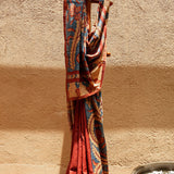 Bougainvillea vine Pure Tussar Kalamkari Handloom Sari