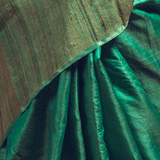 Sea Green Pure Tussar n Ghicha Handloom Sari