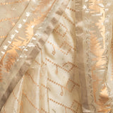 Beige Gold Silver Zari Jamdani Pure Tussar Silk Handloom Sari