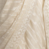 Off White Dhakai Jamdani Pure Cotton Khadi Handloom Sari