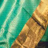 Sea Green Geometric Zari Pure Silk Kanjivaram Handloom Sari