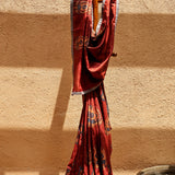 Lotus Pure Tussar Kalamkari Handloom Sari