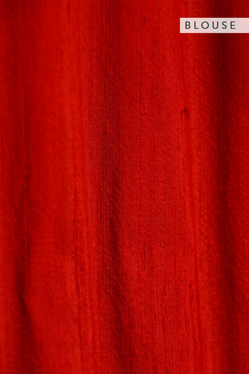 Laali Pure Raw Silk Kalamkari Handloom Sari