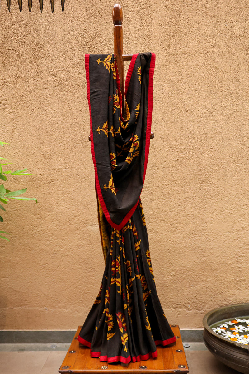 Sanjh Pure Raw Pure Kalamkari Handloom Sari