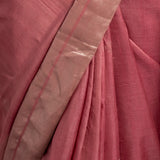 Flamingo Pink Zari Jamdani Pure Tussar Handloom Sari
