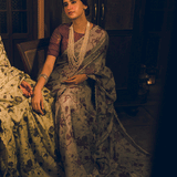 'Gurjari' Sapphire Ice Pure Tussar Handloom Sari