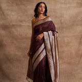 'Som Kumari' Baingani Kadhua Zari Pure Silk Benarasi Handloom Sari
