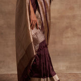 'Som Kumari' Baingani Kadhua Zari Pure Silk Benarasi Handloom Sari