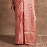 'Gulabi Marmari' Tanchoi Benarasi Handloom Sari