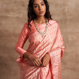 'Gulabi Marmari' Tanchoi Benarasi Handloom Sari