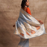 'Kumud Kilol' Kadhua Benarasi Handloom Sari