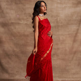 'Laal Anchal' Kadhua Benarasi Handloom Sari