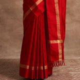 'Laal Anchal' Kadhua Benarasi Handloom Sari