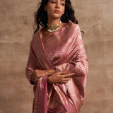 'Jhilmil Sitara' Piyazi Kadhua Benarasi Handloom Sari