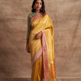 'Chaand Ki Jaali' Pitambari Ektara Benarasi Handloom Sari
