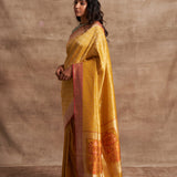 'Chaand Ki Jaali' Pitambari Ektara Benarasi Handloom Sari