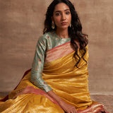 'Chaand Ki Jaali' Pitambari Ektara Benarasi Handloom Sari