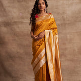 'Kesar Kumari' Peeli Kadhua Zari Pure Silk Benarasi Handloom Sari