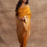 'Kesar Kumari' Peeli Kadhua Zari Pure Silk Benarasi Handloom Sari