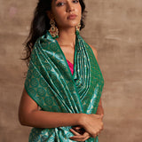 'Husna Firozi' Tanchoi Benarasi Handloom Sari