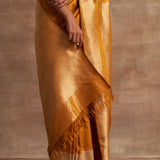 'Kesar Kumari' Peeli Kadhua Zari Pure Silk Benarasi Handloom Sari