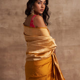 'Kesar Kumari' Peeli Kadhua Zari Pure Silk Benarasi Handloom Sari