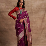 'Phool Chatai' Baigani Kadhua Benarasi Handloom Sari