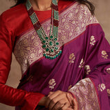 'Phool Chatai' Baigani Kadhua Benarasi Handloom Sari