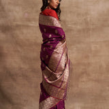 'Phool Chatai' Baigani Kadhua Benarasi Handloom Sari
