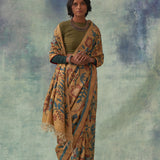 'Moti' Kalamkari with Zari Pure Banarasi Silk Sari