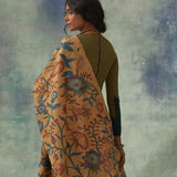 'Moti' Kalamkari with Zari Pure Banarasi Silk Sari