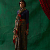 Rasika' Kalamkari Pure Tussar Silk Sari