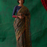 Rasika' Kalamkari Pure Tussar Silk Sari
