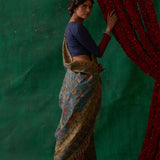 Rasika' Kalamkari Pure Tussar Silk Sari