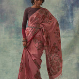 'Garvita' Kalamkari Pure Tussar Silk Sari